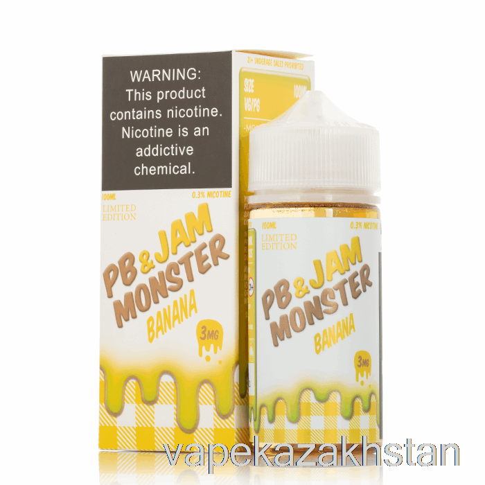 Vape Kazakhstan Banana - PB and Jam Monster - 100mL 3mg